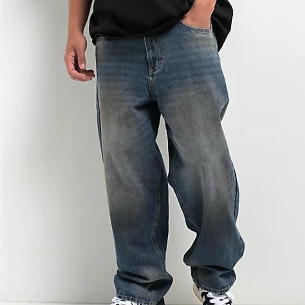 Empyre Dirty Wash Blue Ultra Loose Skate Jeans